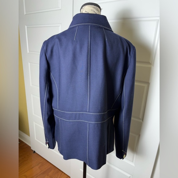 J Crew Tailored jacket with contrast stitch navy blue NWT - Picture 3 of 10
